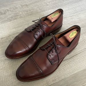 Allen Edmonds Men’s Boulevard Cap Toe Dress Shoe, Size 9.5 D, Color: Chili